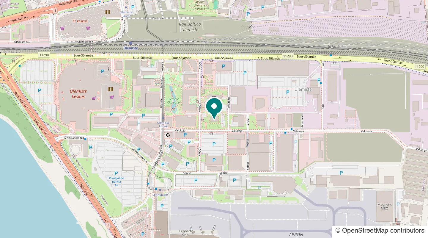 Mapa de Tallinn com o endereço de registro da Coflint OÜ marcado
